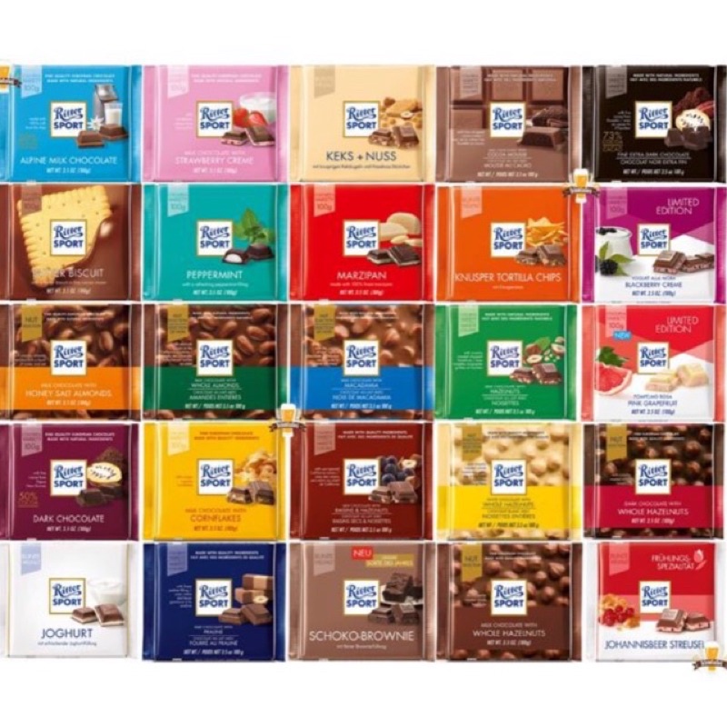 Ritter Sport Chocolate 100gm *Ready Stock* Made In Germany 🇩🇪 Shopee
