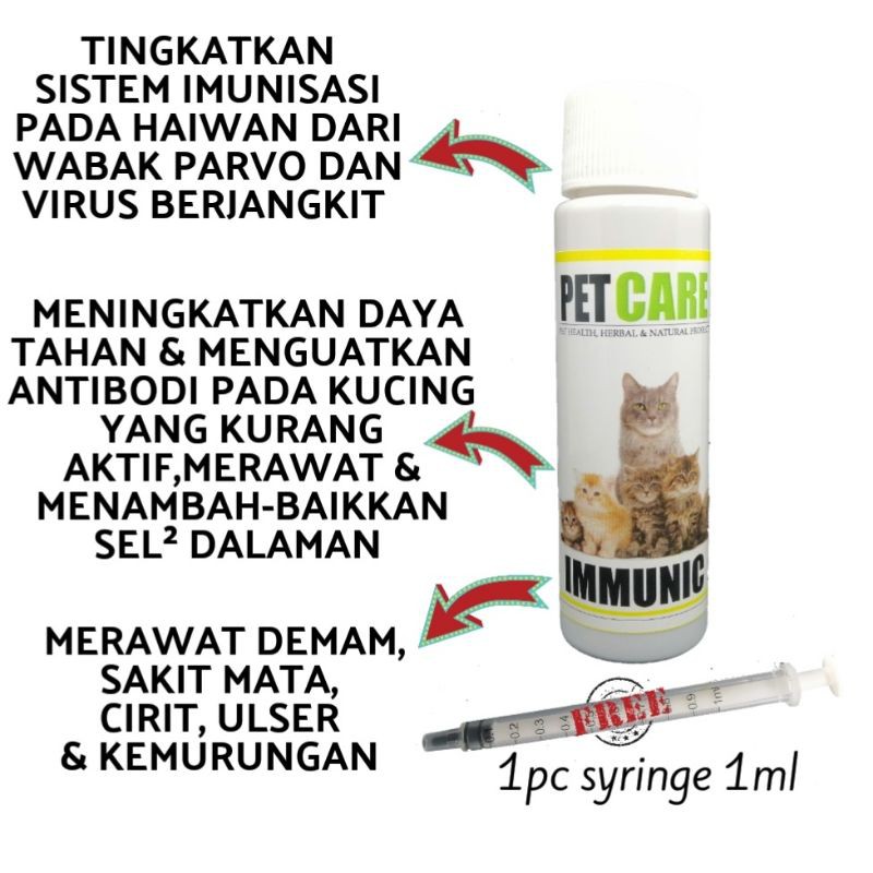 All in 1) Ubat Selsema Demam Batuk Parvo Sakit Mata Ulser Kucing 