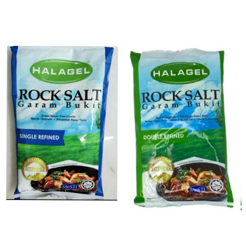 HALAGEL Rock Salt Garam Bukit Single / Double Refined 400g Shopee