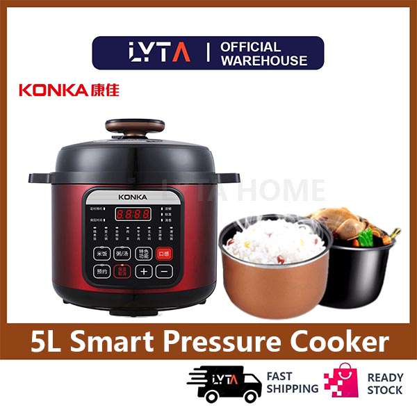 KONKA Multifunctional Pressure Cooker Periuk Tekanan Tinggi 智能电压力锅 5L Non Stick Smart Pressure Cooker L651