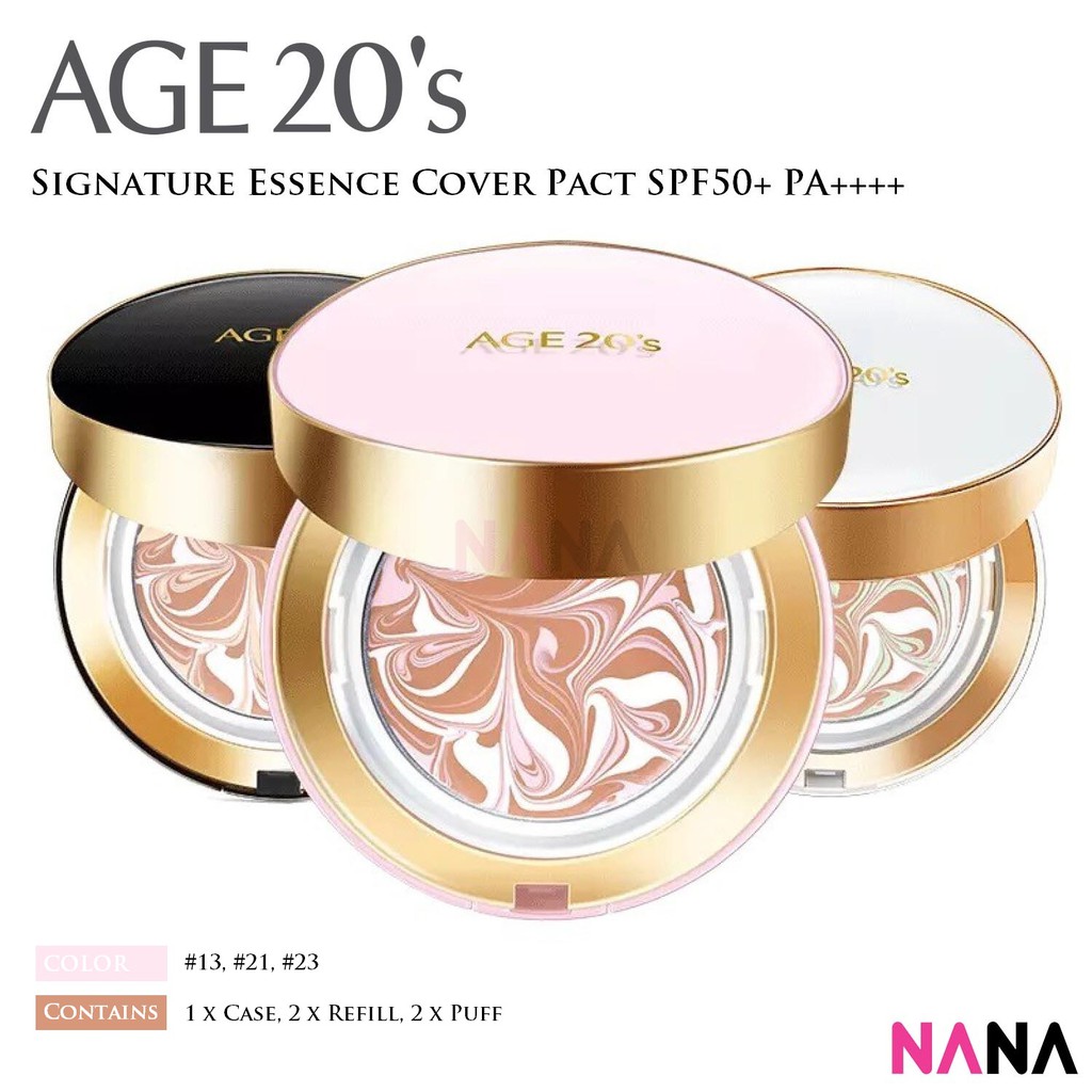 Age20's Signature Essence Cover Pact [White/ Pink/ Black] (#13, 21, 23)  *NEW*