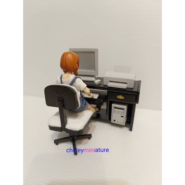 Toy Miniature computer set 1/12 / Dollhouse miniature computer 1/12