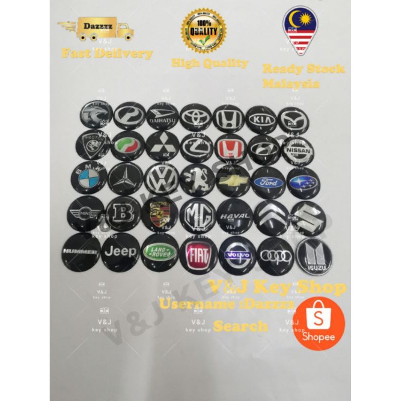 1pcs 14mm car key badge, car key logos for folding flip remote key
