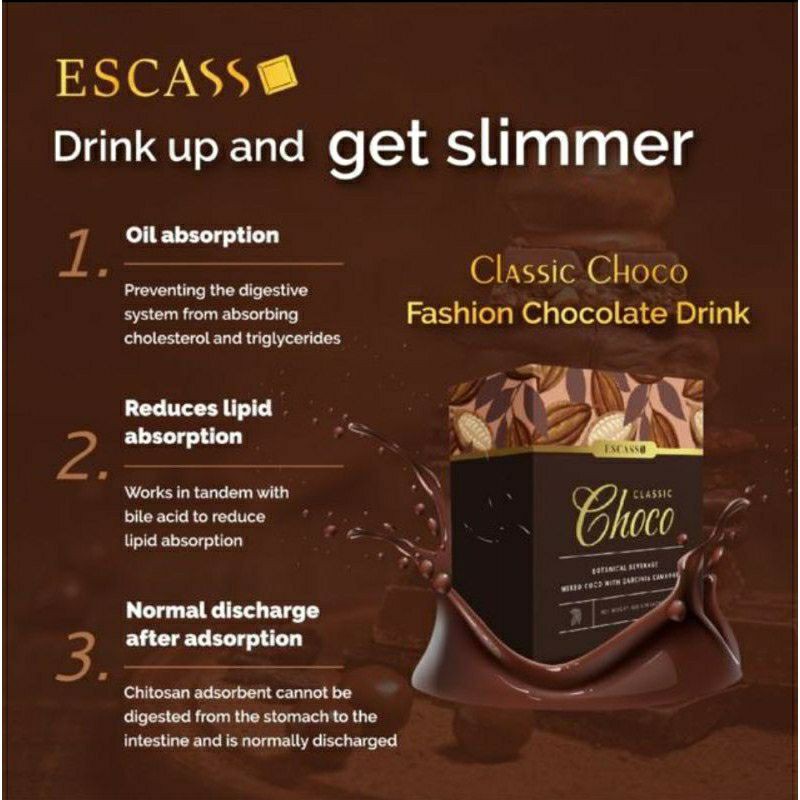 100 Original Escasso Classic Choco 巧克力十倍燃脂瘦身饮 1 Sachet Shopee Malaysia