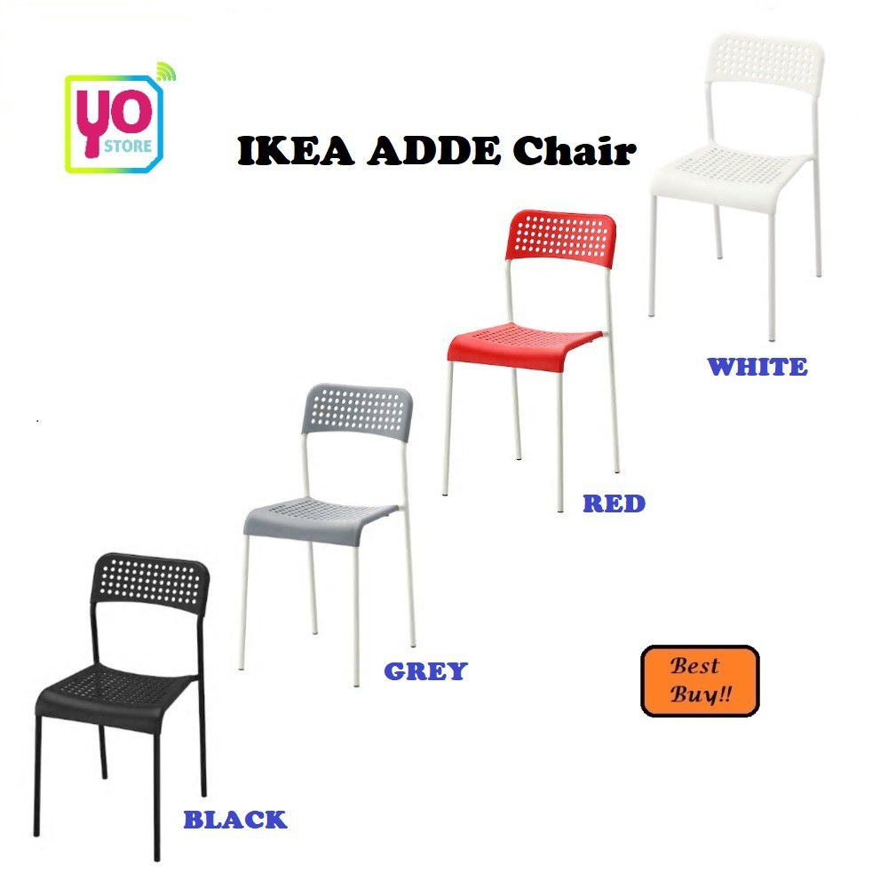 Ikea Adde Chair White Black Grey Red Shopee Malaysia