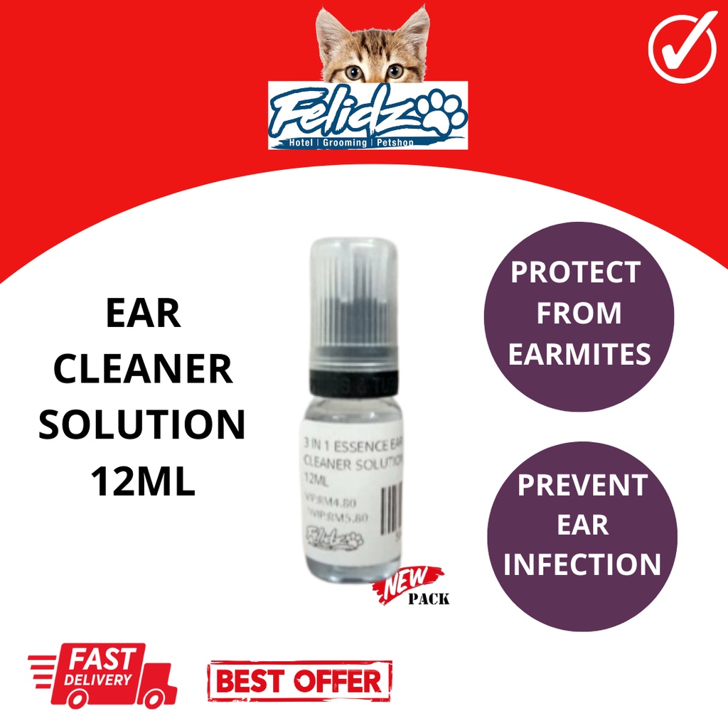 UBAT TELINGA KUCING EAR MITES EAR CLEANER SOLUTION FOR CAT AND DOG 12ML Shopee Malaysia