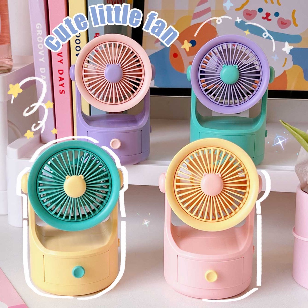 W&G Mini Fan Desk Table USB Charging Fan Small Kipas Portable Hand Mini Cooling Fan Baby