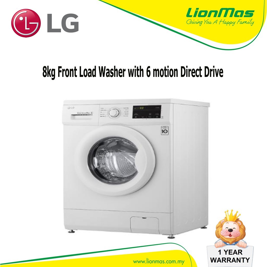 Lg 8kg front load washer with 6 motion direct drive md8000wm | BeeCost