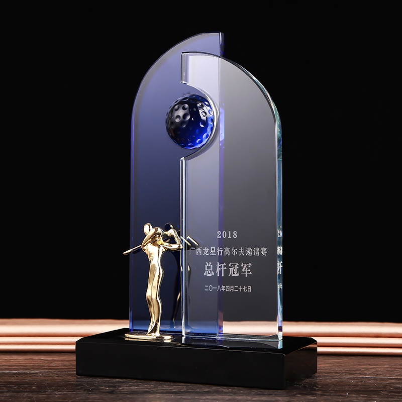 Golf Trophy Customized One-Shot Hole-in Main Pole Net Pole Champion Honor Souvenir Customized Crystal Creative Letterin