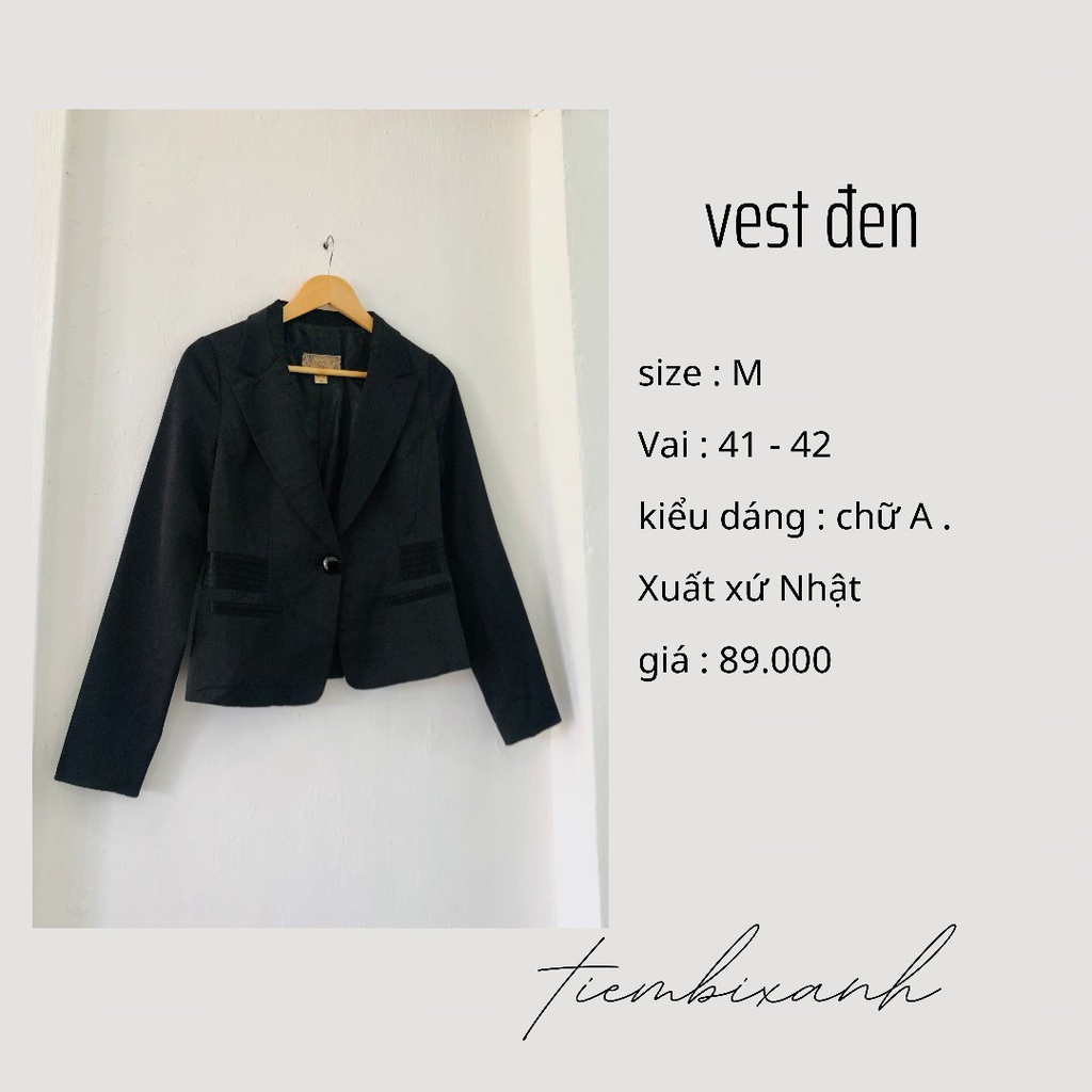 2hand- Slim black vest - AV2 - tiembi blue