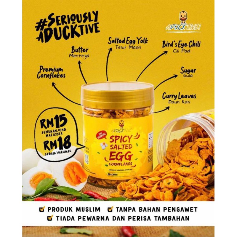 Aducktive Spicy Salted Egg Cornflakes