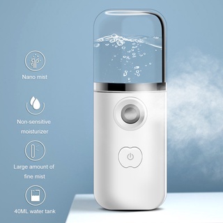 [Ready Stock] 35ml Portable Mini Nano Milk Alcohol Water Mist Sanitizer Sprayer 便携纳米酒精喷雾消毒瓶 Facial Steamer Beauty Spray USB Rechargeable