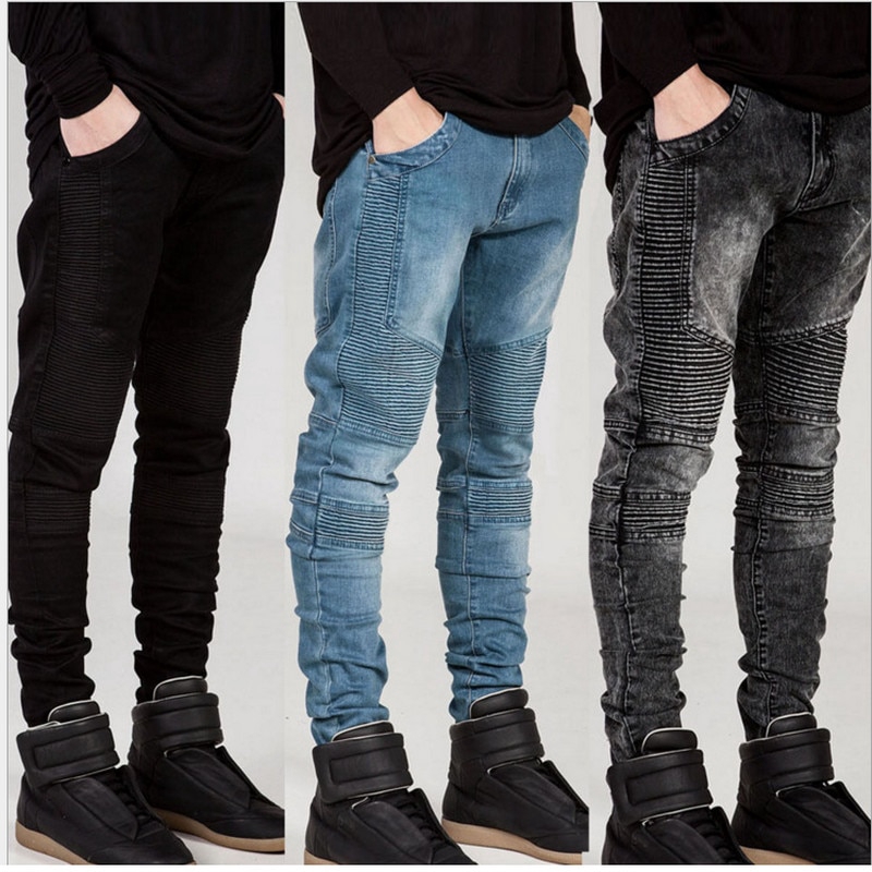 blue distressed skinny jeans mens
