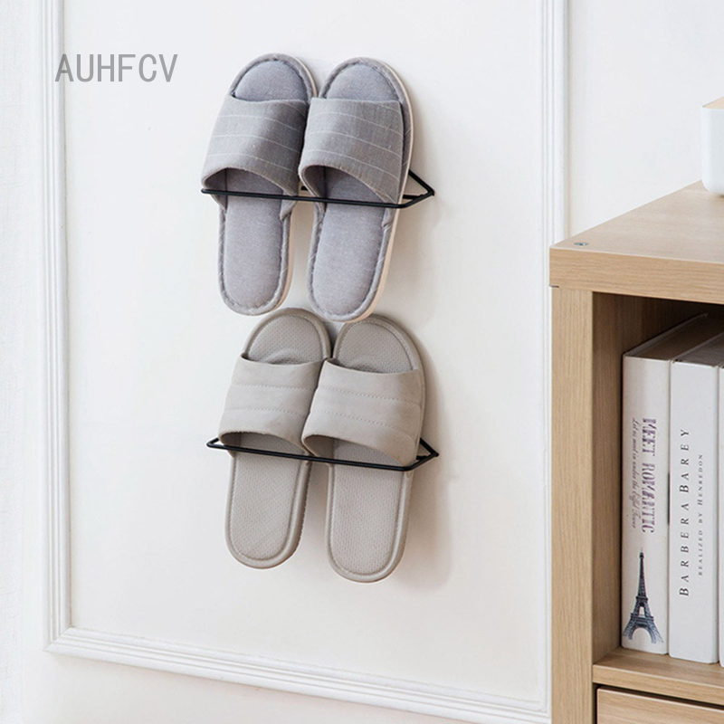 Auhfcv Baihuijianzhu Wall Mounted Shoes Rack With Sticky Hanging Strips Plastic Shoes Holder Storage Organizer Door Shoe Hangers Shopee Malaysia