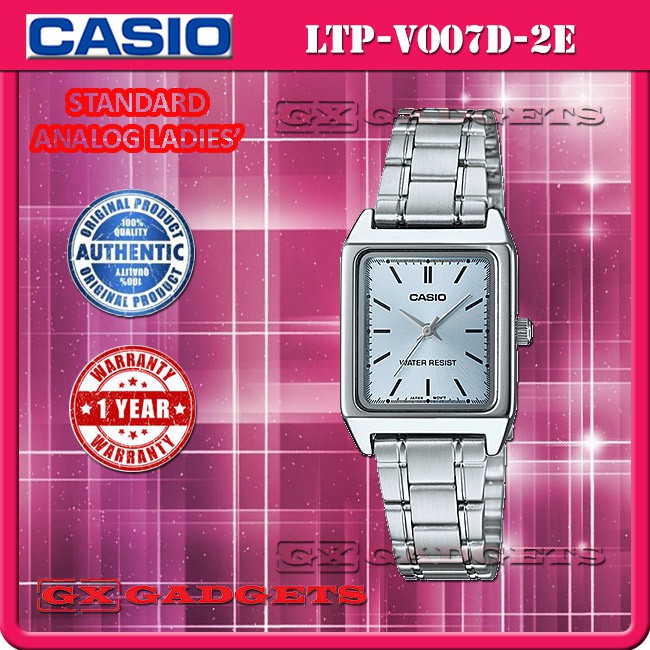 CASIO LTP-V007D-2E STANDARD ANALOG LADIES WATCH STAINLESS STEEL BAND WR ...