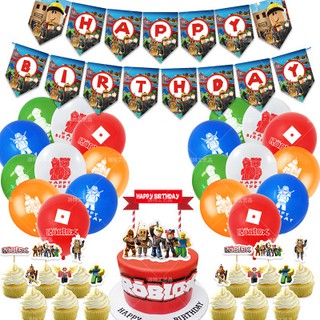 Roblox Theme Flag Banner For Birthday Party Shopee Malaysia - roblox candy table ideas