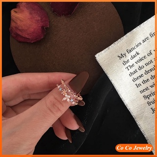 COCOJEWELRY Cincin Rings Adjustable Zircon Rose Gold Ring for Girls Women Jewelry Accessories