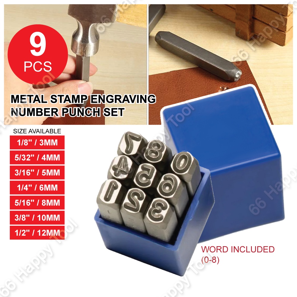 Metal Stamp Set Engraving 36mm Letter (AZ,&) Number (08) Punch Set