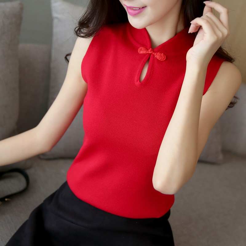 sleeveless cheongsam top