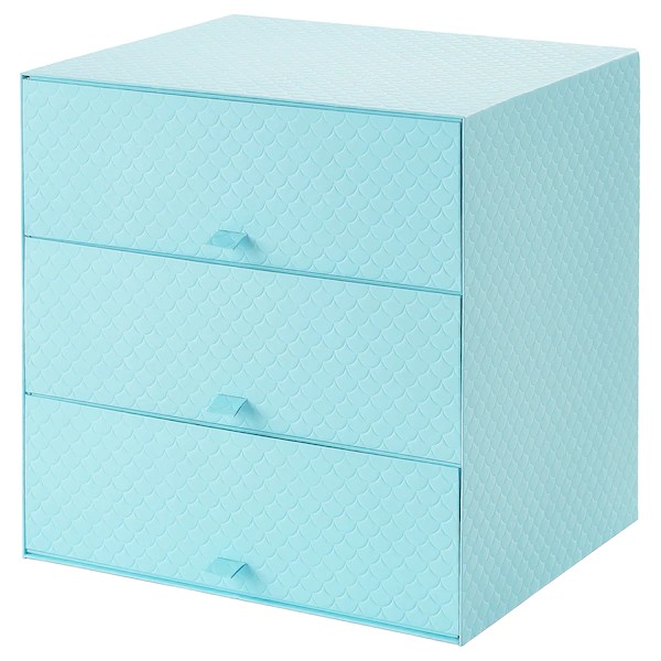 Ikea Pallra Mini Chest With 3 Drawers Light Blue 31x26x31 Cm