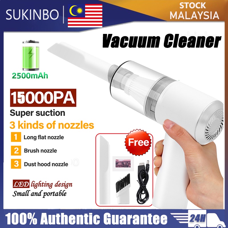 SUKINBO 15000Pa Car Wireless Vacuum Cleaner Cordless Vacuum Cleaner Portable Handheld Mini Rechargeable Vakum Kereta 吸尘器