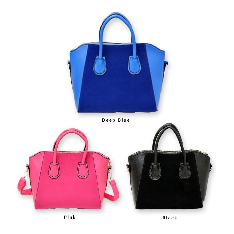 Beg Tote Kulit PU Premium Reka Bentuk Suede Ringkas dan Trendy