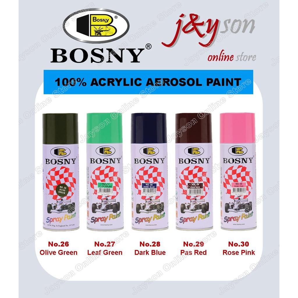 [Part B] BOSNY 100% Acrylic Spray Paint (Only In West Malaysia ...