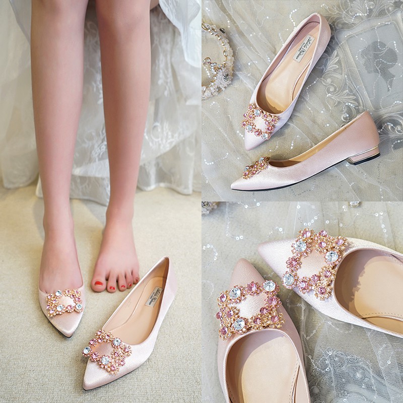 champagne color flat shoes