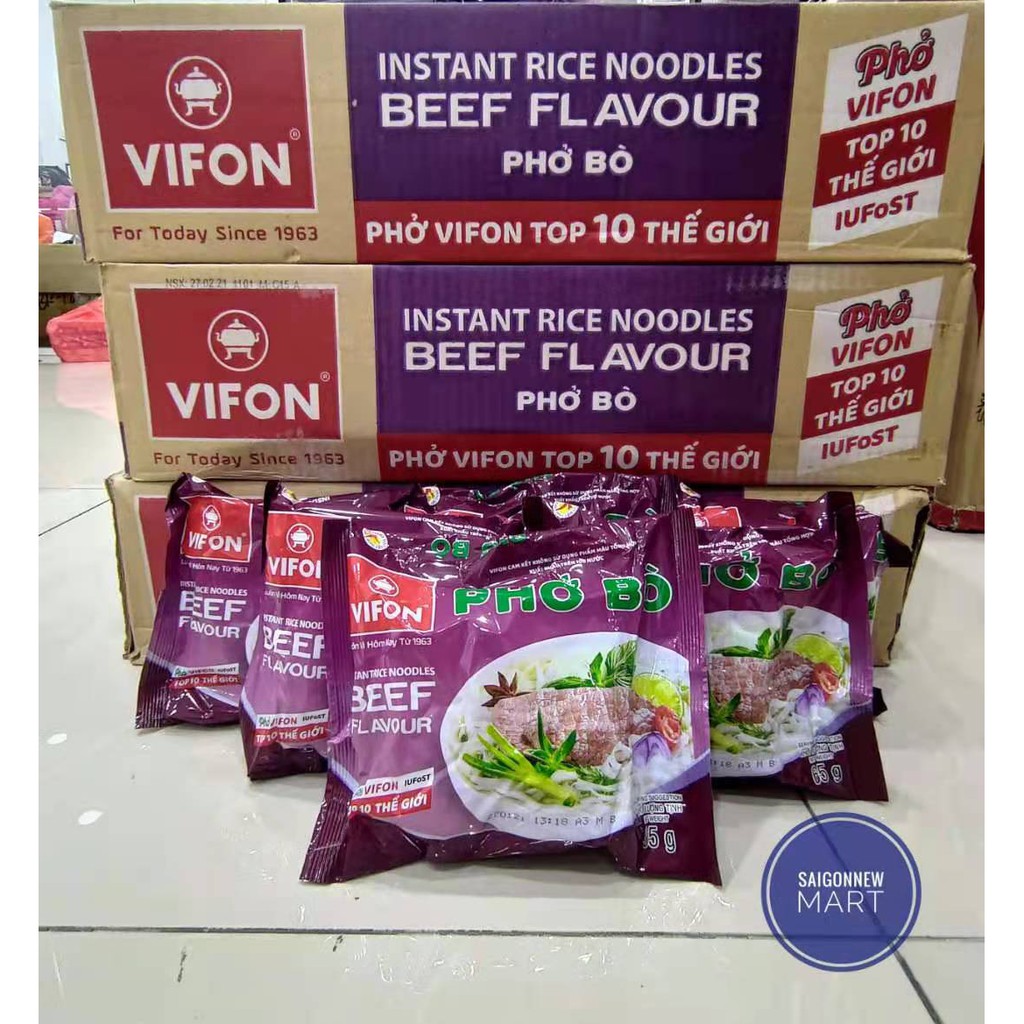 Pho Ga Bo Vifon Beef Chicken Instant Rice Noodles 1 Box 30pack X