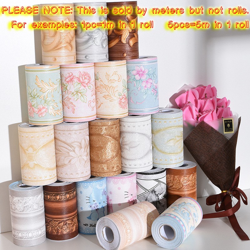 5 METER x10CM CARVING FLOWER WAISTLINE BORDER WALLPAPER BORDER STICKER ...