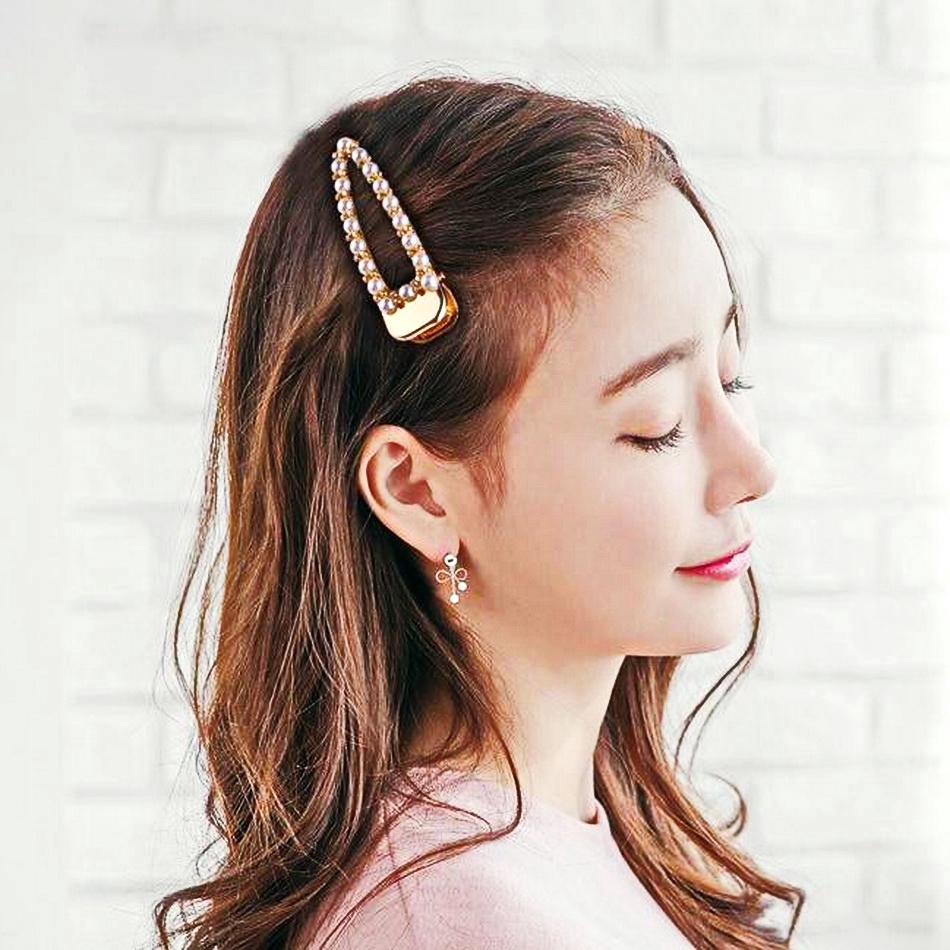 8 15 Rhinestone Hair Clips Retro Style Sweet Pearl Side Clips