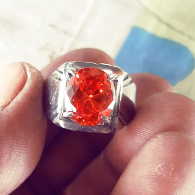 Cincin Batu Delima Merah Saga Shopee Malaysia