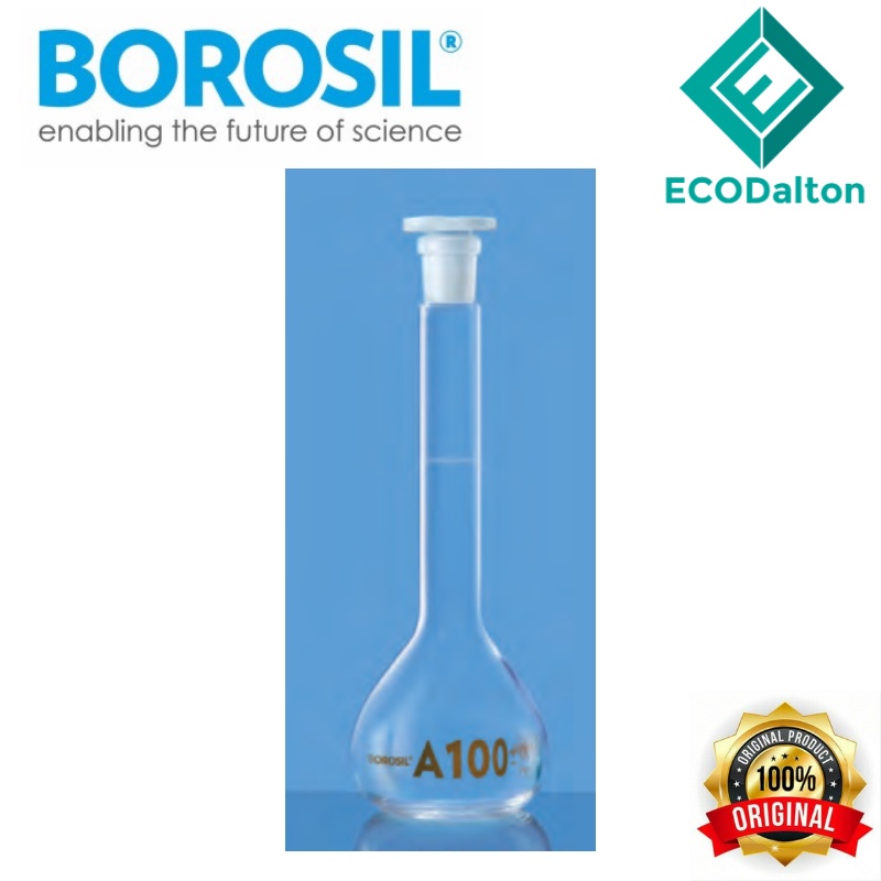 BOROSIL Volumetric Flasks 200 ml, PP Stopper Accuracy as per Class A, USP, with Certificate