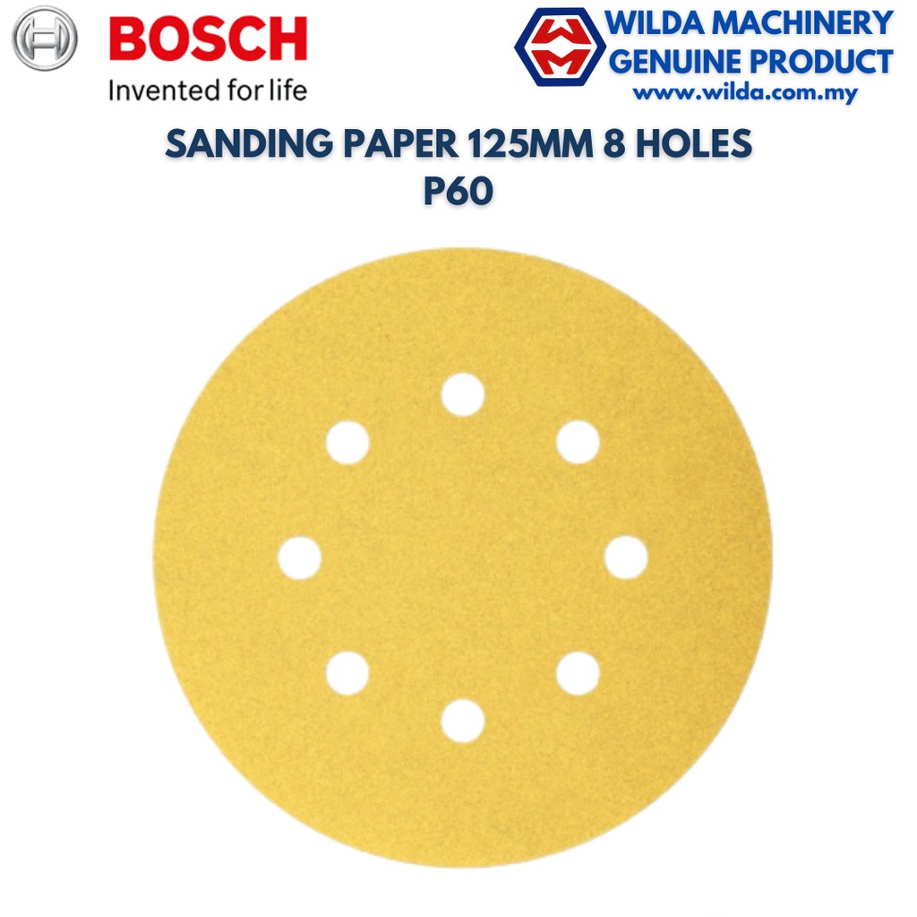 BOSCH VELCRO SANDING DISC (SAND PAPER) 125MM X 60/80/100/120/150/180