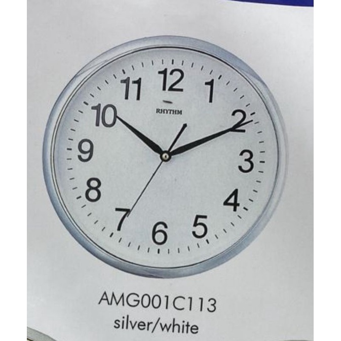 Office clock silver kilat AMG001 RYTHM