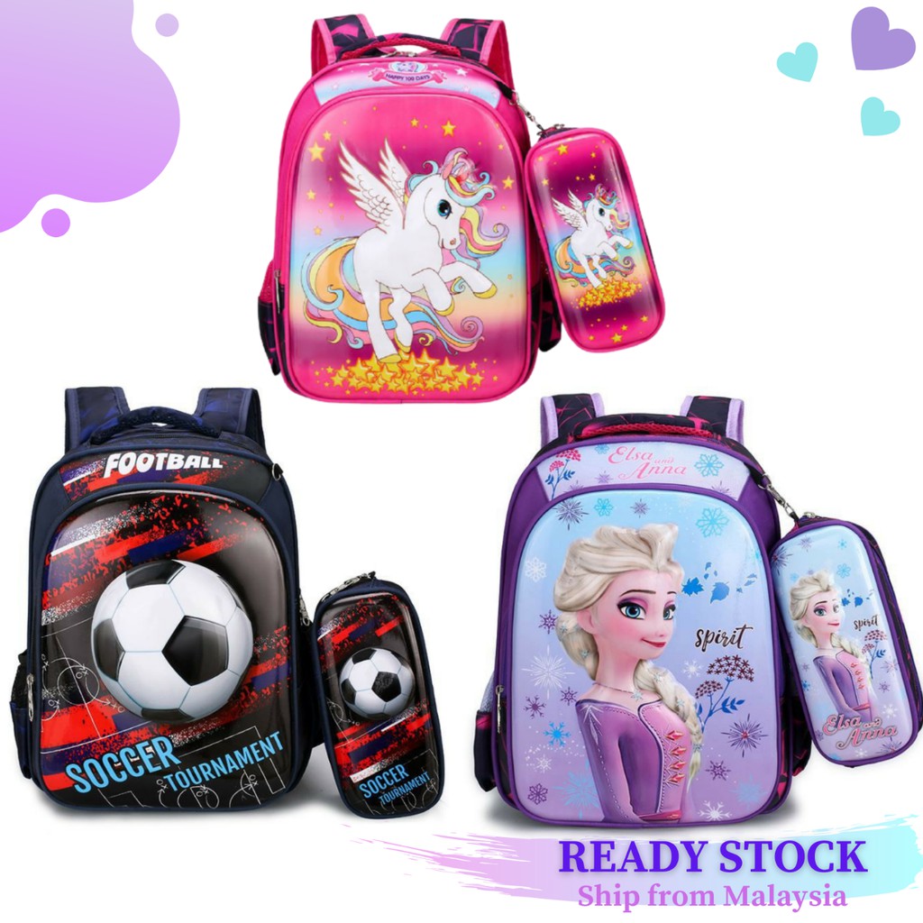 Buy Kids School Bag Cartoon Backpack Beg Sekolah Kanak Kanak Frozen Football Unicorn Seetracker Malaysia
