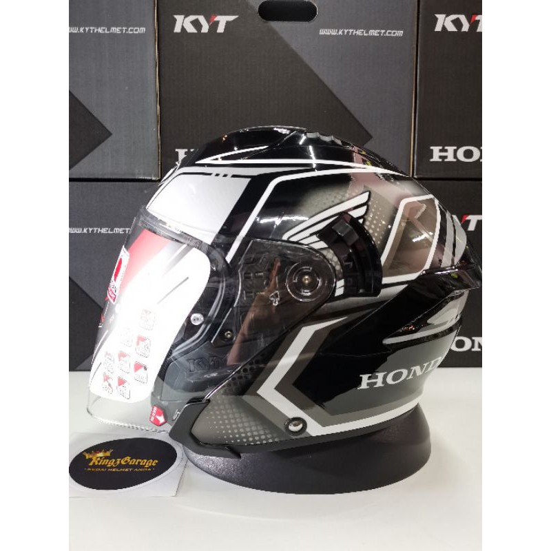 Kingzgarage Helmet Kyt Nfj Honda Demon White Honda Adv Shopee Malaysia