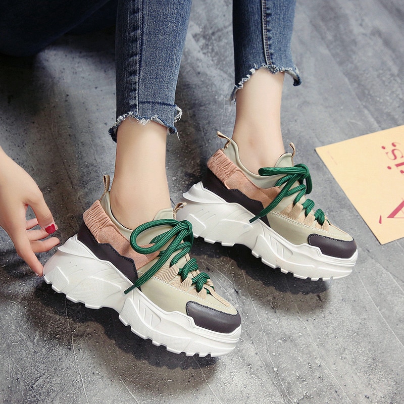 thick sole sneakers for ladies