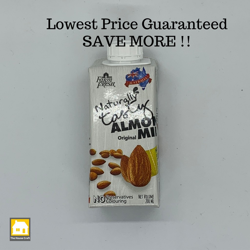 (READY STOCK) FARM FRESH ALMOND MILK 200ML (1ctn) (24pkt) (Exp Sept