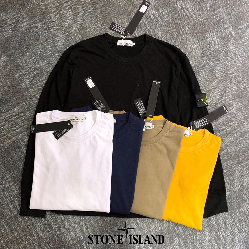 stone island t shirt with badge on sleeve