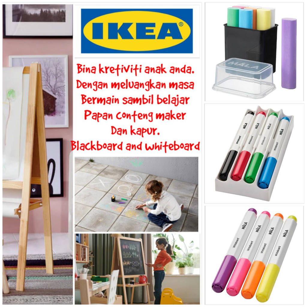 Kapur dan pen papan putih ikea, Chalks and whiteboard pen Ikea Shopee