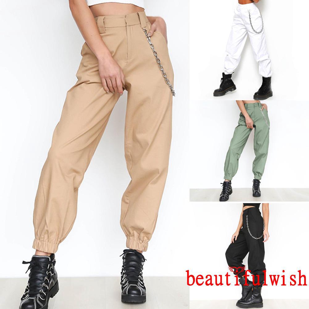 EBI Women Cargo  Pants  High Waist Jogger  Skinny Trousers 