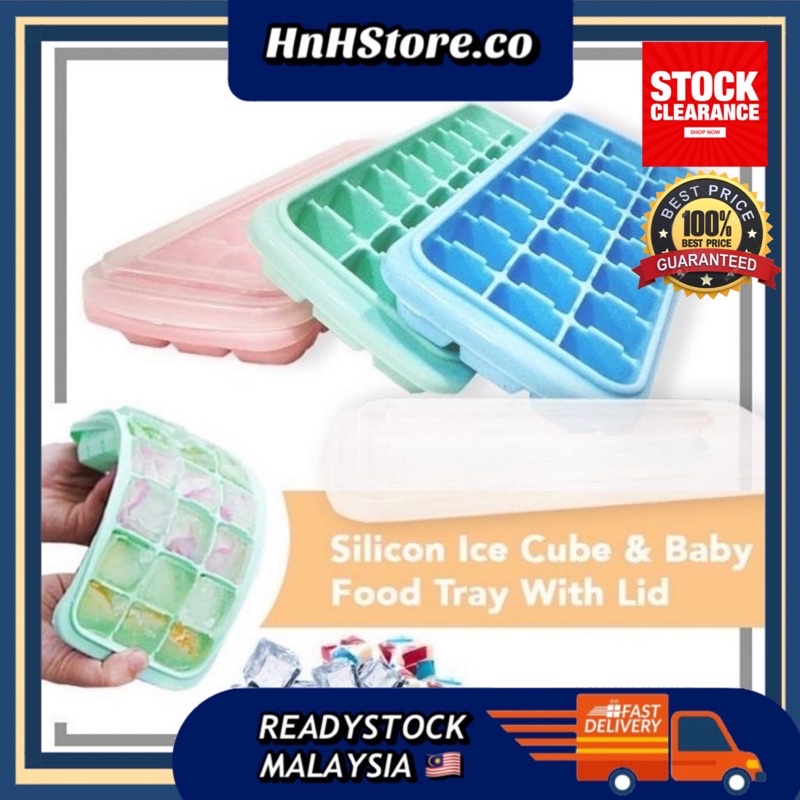 1Pcs DIY 24 Grid Food Grade Silicone Ice Tray Home With Lid Cube Ice Mold Square Shape Ice Cream Maker Tool Kitchen Bar