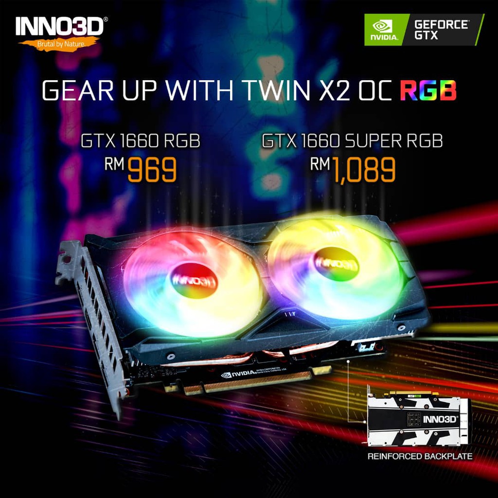 Inno3d Geforce Gtx 1660 Super Twin X2 Oc Rgb Shopee Malaysia