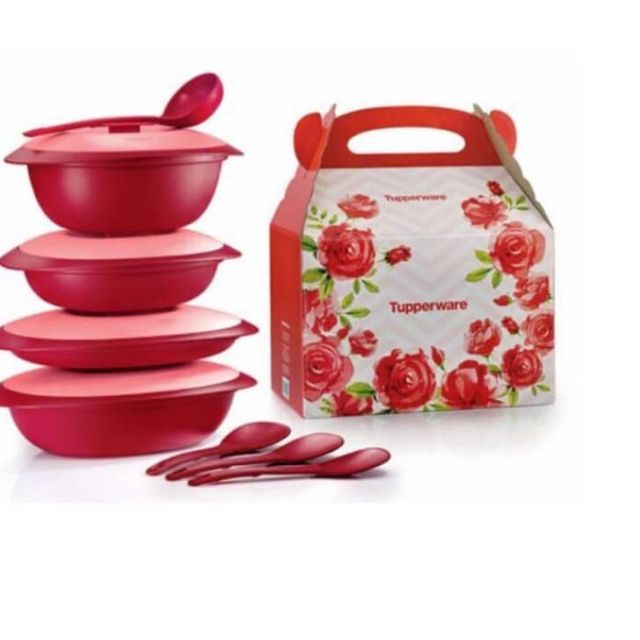 Royal red serving set Tupperware