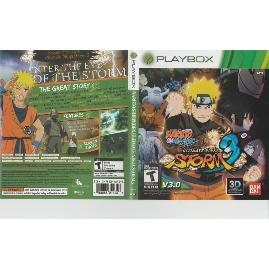 Xbox 360 Game Naruto Shippuden Ultimate Ninja Storm 3 Shopee Malaysia