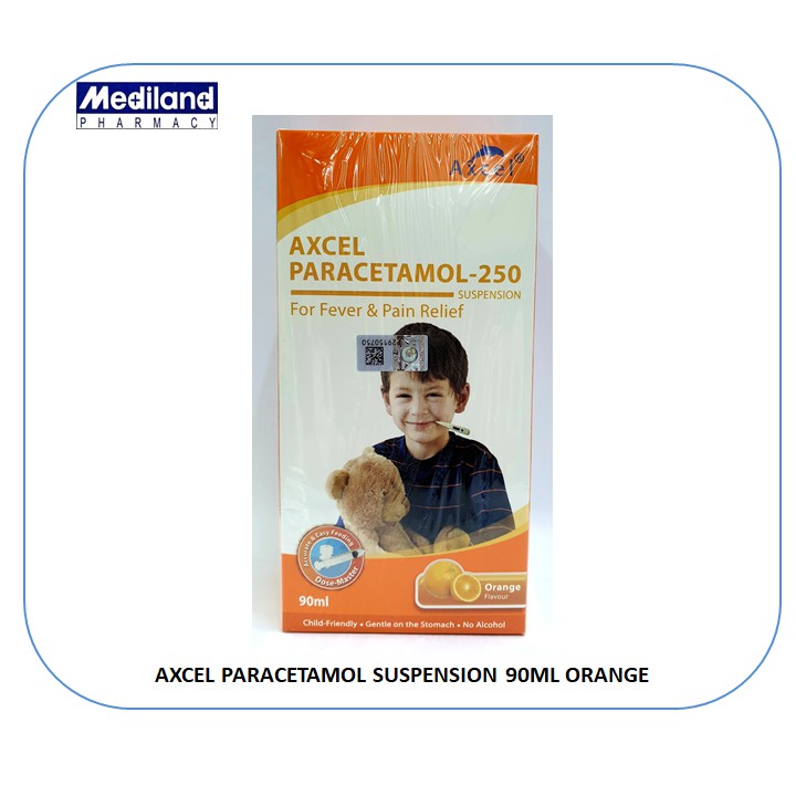 AXCEL PARACETAMOL 90ML ORANGE FLAVOUR (250MG/5ML) | Shopee ...