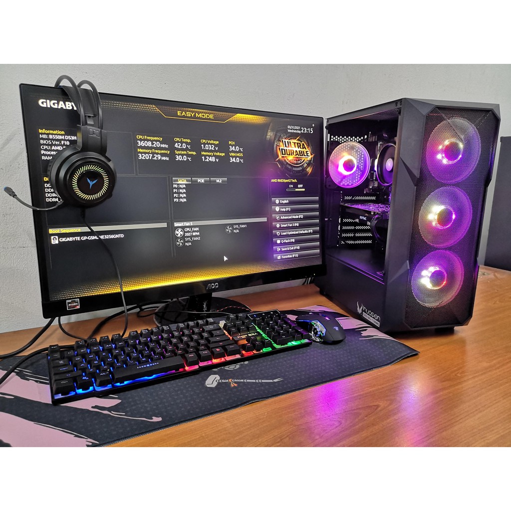 Budget Gaming Pc Custom Made Pc Cpu Desktop Intel Ryzen Gtx 1060 Gtx 1050 Rx 570 580 Cpu Pubg Gtav Shopee Malaysia