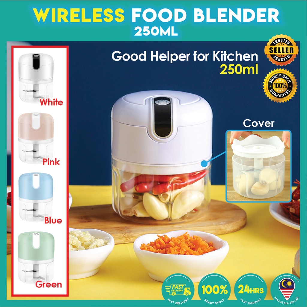 Mini Blender Garlic Chopper Electric Food Chopper Portable Blender Food Processor Meat Grinder Pengisar Serbaguna 250ml