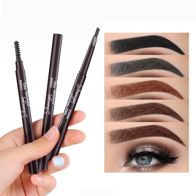 ❤ MYONLY® Eyebrow Pencil Cosmetics Make-up Natural Long-lasting Double-headed Eyebrow Pencil麦欧丽立体多效眉笔三角一字初学者眉笔|